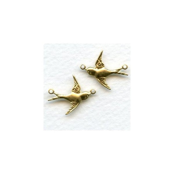 Flying Bird Connectors Raw Brass Right and Left (6 sets)