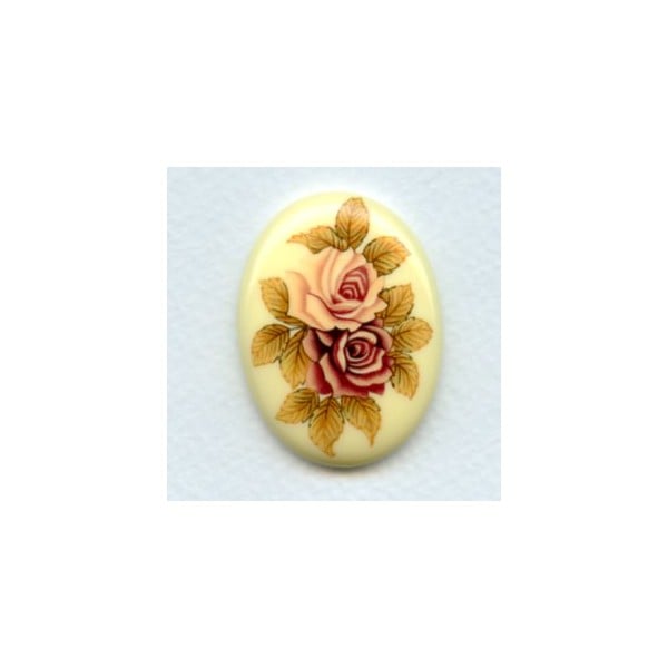 ^Victorian Style Floral Painting Decal on Glass 40x30mm (1)