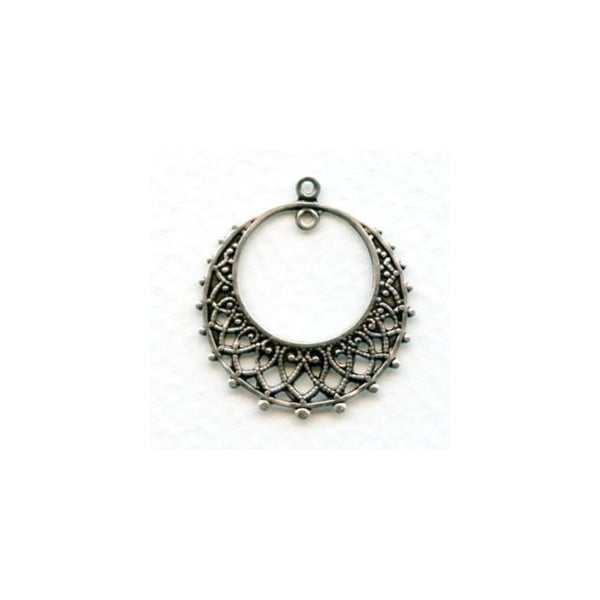 Chandelier Earring Filigree Hoops Oxidized Silver (12)