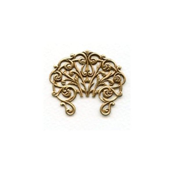 Large Ornate Openwork Stamping Oxidized Brass 43mm (1)