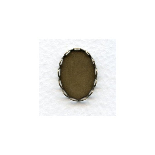 Lace Edge Settings 18x13mm Oxidized Brass (12)