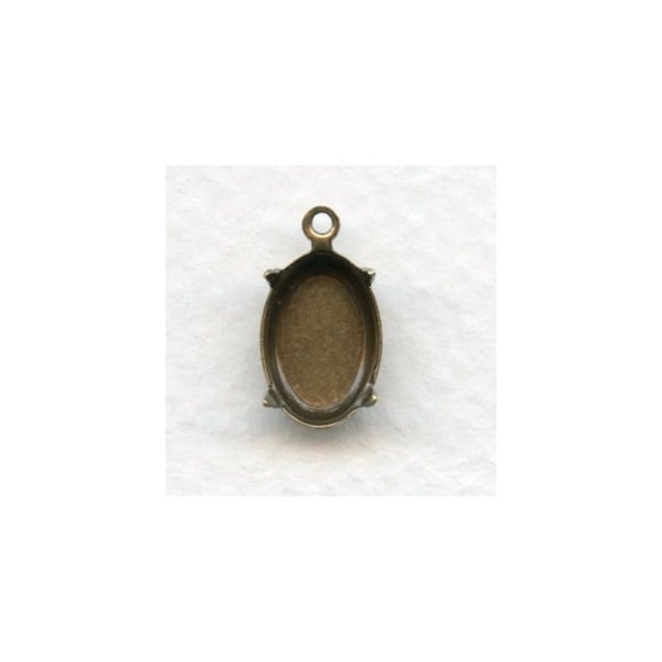 Oval Setting Pendants 12x8mm Oxidized Brass
