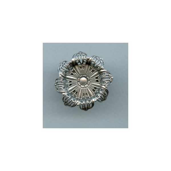 Adjustable Ring with Filigree Flower Setting Oxidized Silver (1) - Image 2