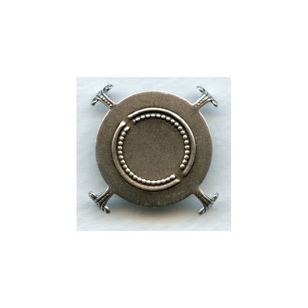 Turtle Style Settings for 30mm Stones Oxidized Silver (3)