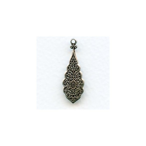 Embossed Pendants for Earrings 30mm Oxidized Silver (6)