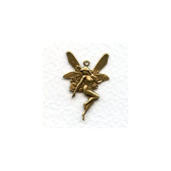 Nude Fairy Charms Right Facing Oxidized Brass (12)