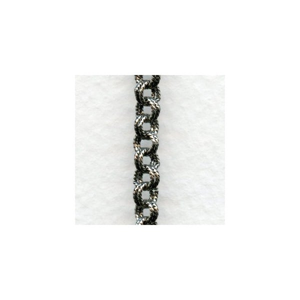 Double Cable Chain Antique Silver Plated Brass (3 ft)