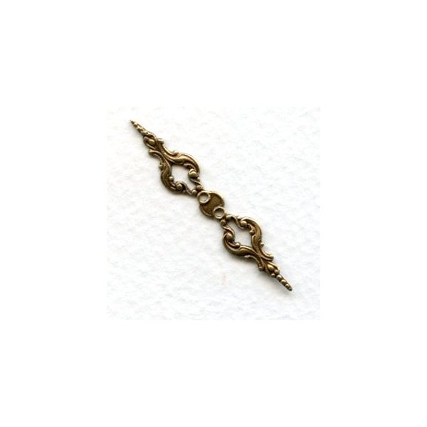 Ornate Prongs Oxidized Brass 40mm (12)