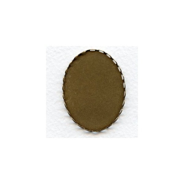 Lace Edge Settings 40x30mm Oxidized Brass (6)