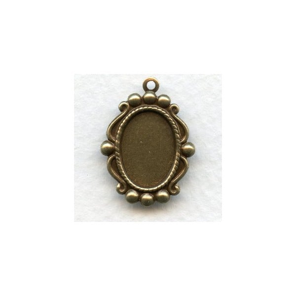 Ornate Pendant 14x10mm Settings Oxidized Brass (12)