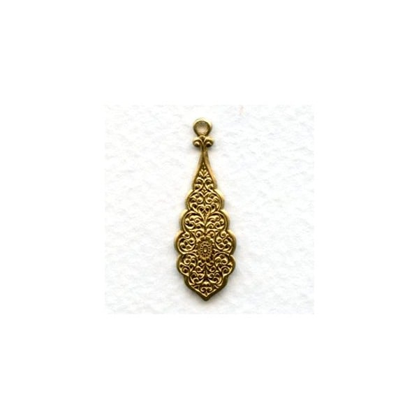 Embossed Pendants for Earrings 30mm Raw Brass (6)