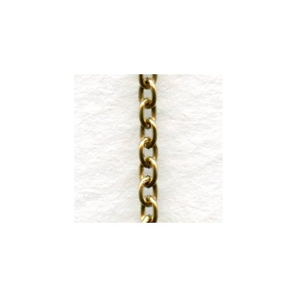 Smooth 3mm Oval Link Cable Chain Antique Gold (3 ft)
