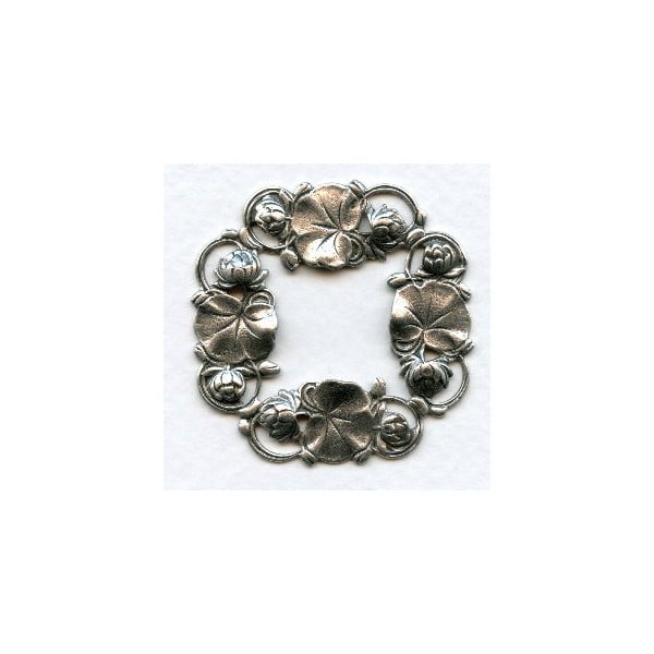 Floral Framework Stampings 41mm Oxidized Silver (3)