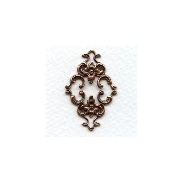 Feminine Floral Connector Oxidized Copper 36mm (2)
