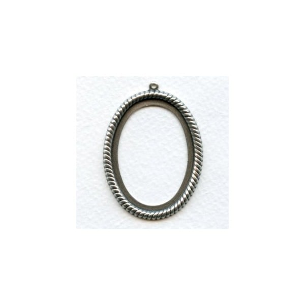 ^Rope Edged 40x30mm Settings 40x30mm Oxidized Silver (3)