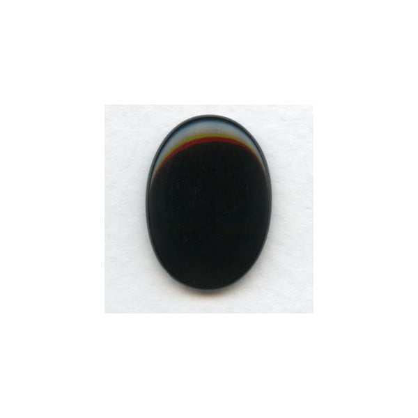 Jet Glass Cabochon Oval Buff-Top 25x18mm (1)