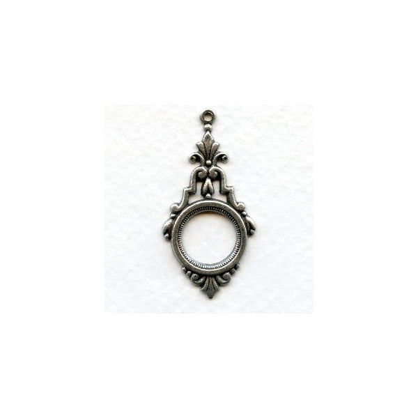 Elegant Art Deco Pendant Drops Oxidized Silver (6)