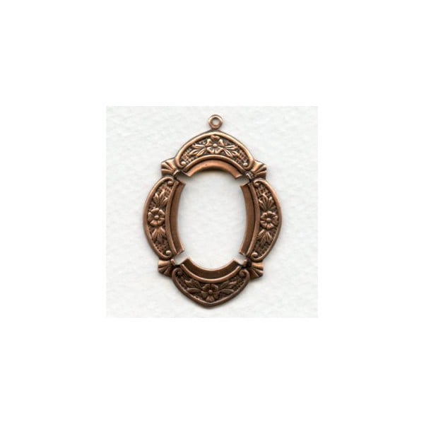 Dramatic Floral 25x18mm Oxidized Copper Setting