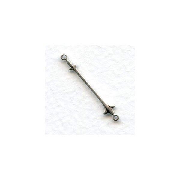 Fleur-de-Lis Connectors or Bails Oxidized Silver (6)