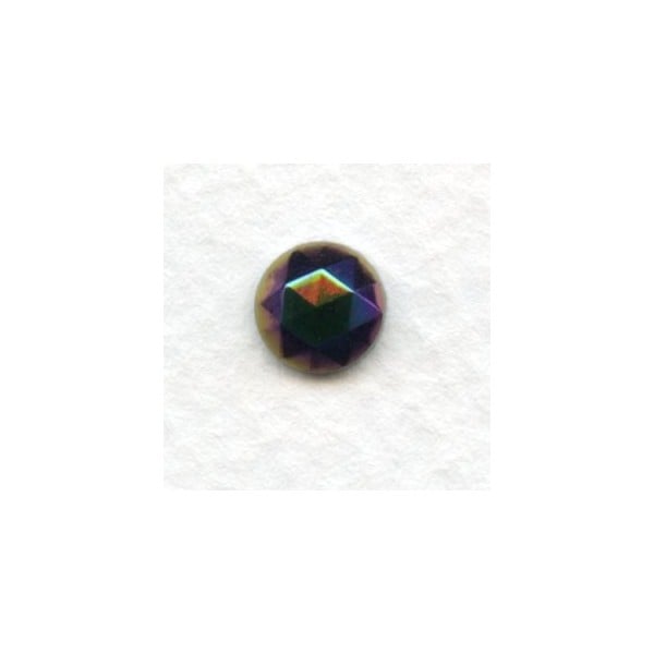 Iris Green 7mm Flat Back Faceted Top Jewelry Stones