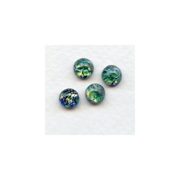 Green Opal Glass Cabochons Handmade 7mm (4)