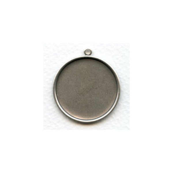 Simple Edge Settings 28mm Oxidized Silver (4)