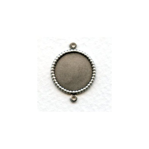 Connector Settings 2 Loops 14mm Oxidized Silver (6)