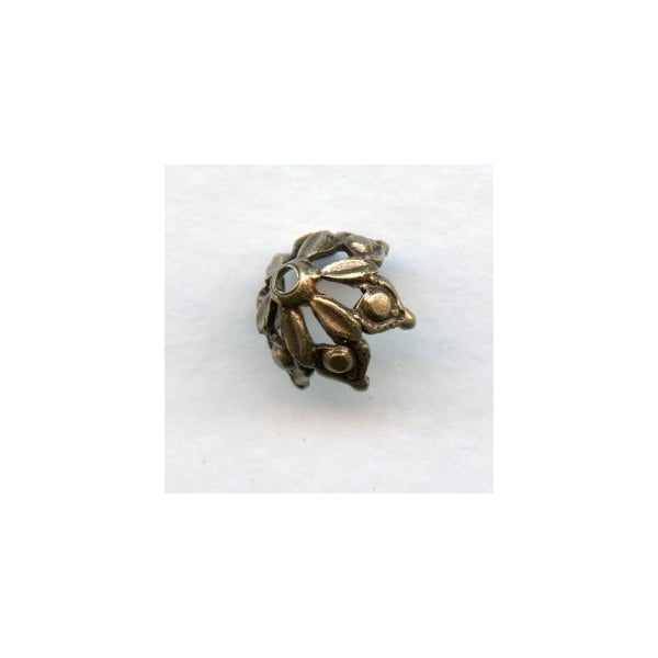 Elegant Gothic Style Bead Caps Oxidized Brass 8mm (6)