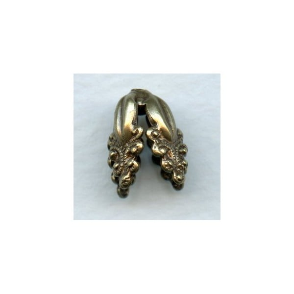 High Drama Bead Caps Bell Shaped Oxidized Brass (6)