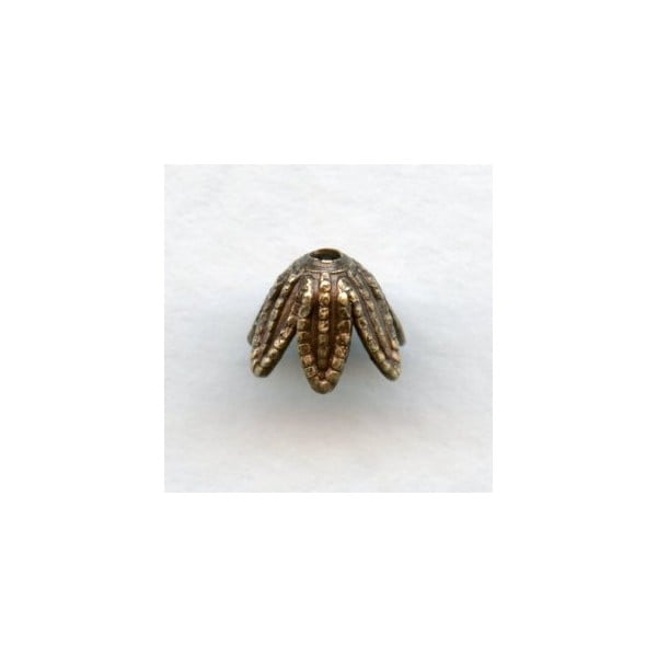 Bead Caps 8mm Oxidized Brass (12)