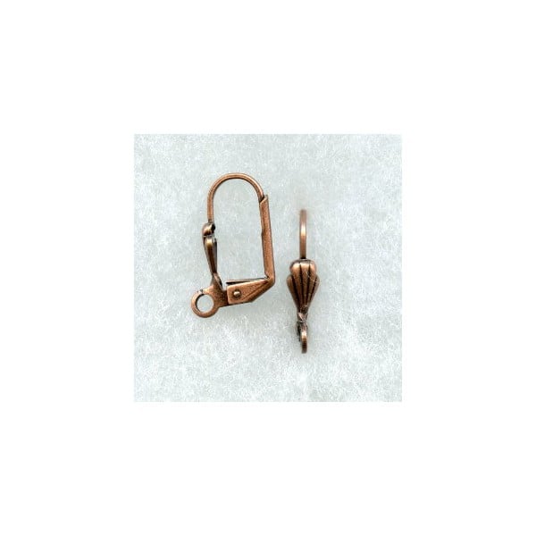 Lever Back Earring Finding Shell Design Oxidized Copper (24)