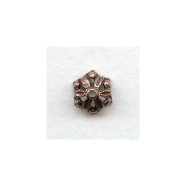 Elegant Gothic Style Bead Caps 8mm Oxidized Copper (6) - Image 2