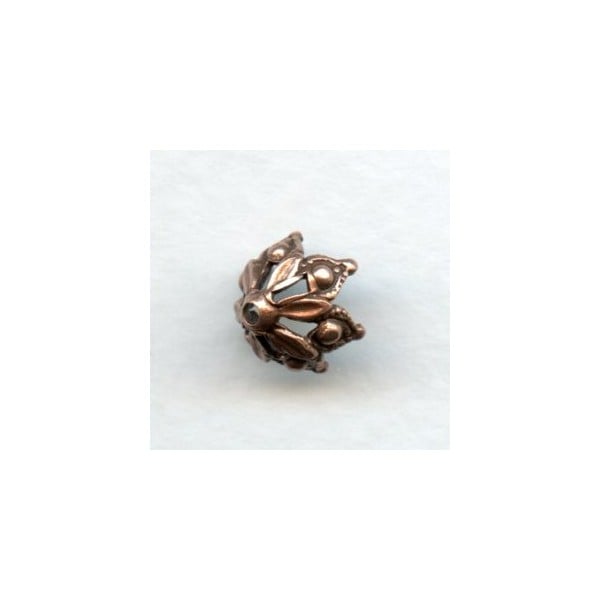 Elegant Gothic Style Bead Caps 8mm Oxidized Copper (6)