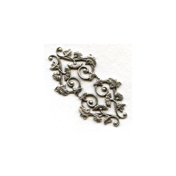 Morning Glory Motif Oxidized Silver Stamping (1)