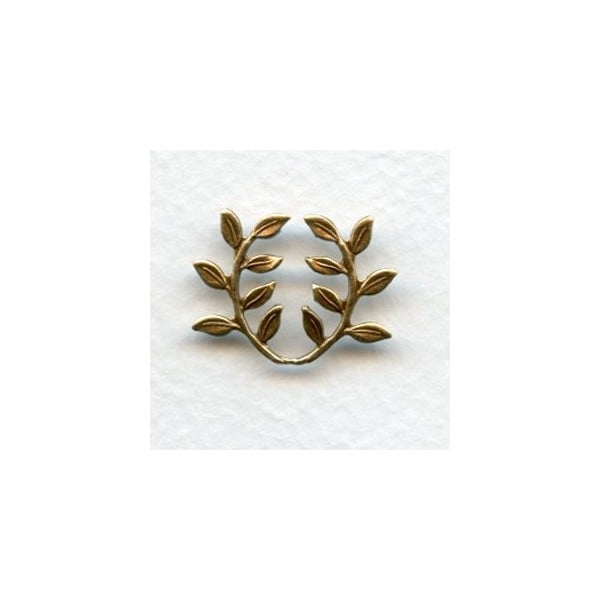 Leaf Spray Embellishment Oxidized Brass Stamping (12)