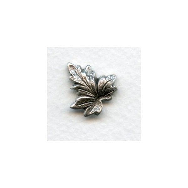 Leaves with Great Texture 18mm Oxidized Silver (6)