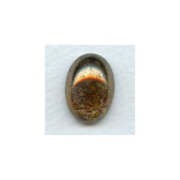 Taupe Luster Effect Glass Cabs 18x13mm