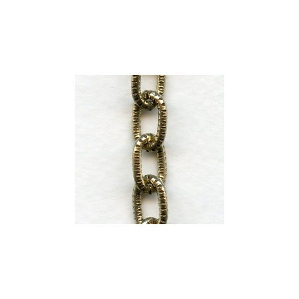 Antique Gold Plated Steel Chain Oval 12x7mm Links (3 ft)