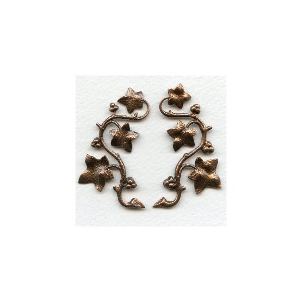 Vines with Berries Oxidized Copper 57mm (1 set)
