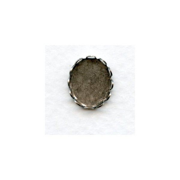 Lace Edge Settings Oxidized Silver 12x10mm (12)