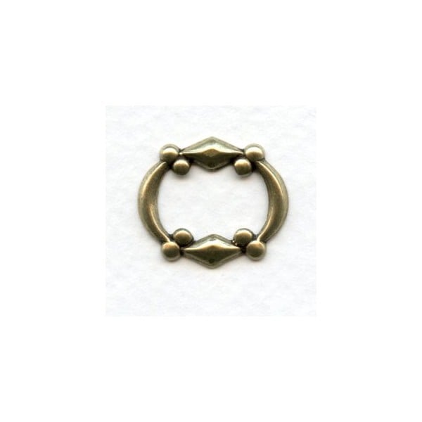 ^Bead Detail Oval Frame Oxidized Brass 21mm (12)