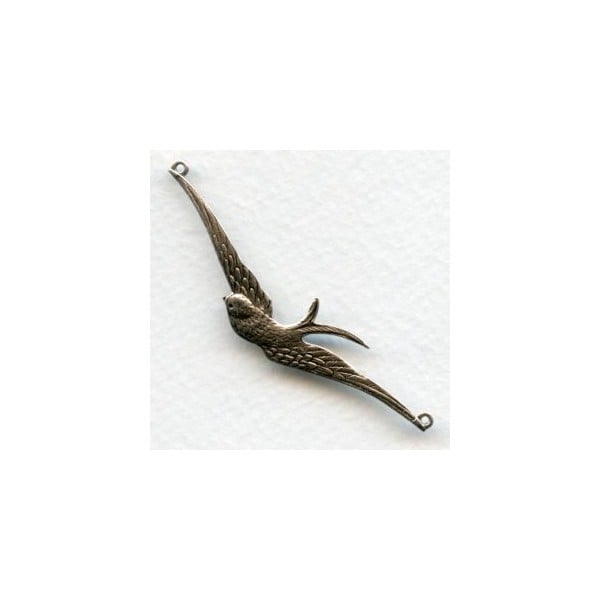 Large Bird in Flight Connectors Oxidized Silver 62mm (3)