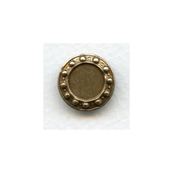 Arts and Crafts Style 10mm Oxidized Brass Settings (12)