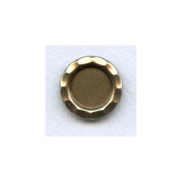 Beveled Edge Oxidized Brass 15mm Settings (6)