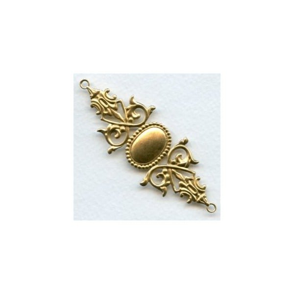 Gothic Bracelet Connector Base Raw Brass (1)