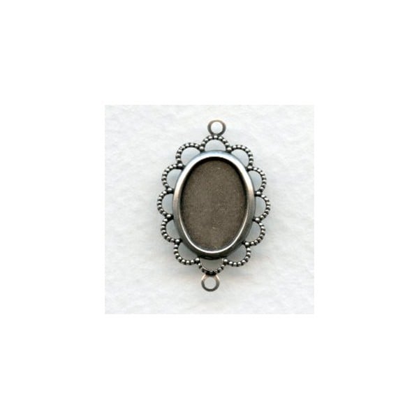 Filigree 14x10mm Setting Connectors Oxidized Silver (6)