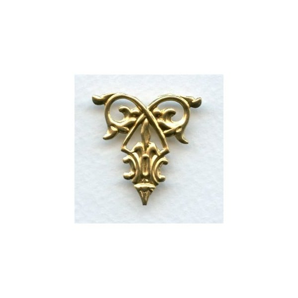 Decorative Filigree Ornament Raw Brass 29mm (3)