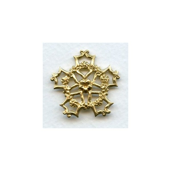 Floral Star Stamping Raw Brass 31mm (3)