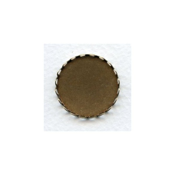 Lace Edge Settings Round 26mm Oxidized Brass (6)