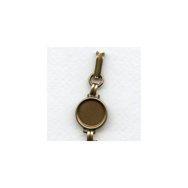 Linked Bracelet Finding Oxidized Brass 13mm Settings (1)